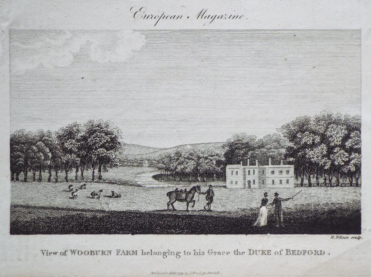 Print - View of Wooburn Farm belonging to his Grace the Duke of Bedford.